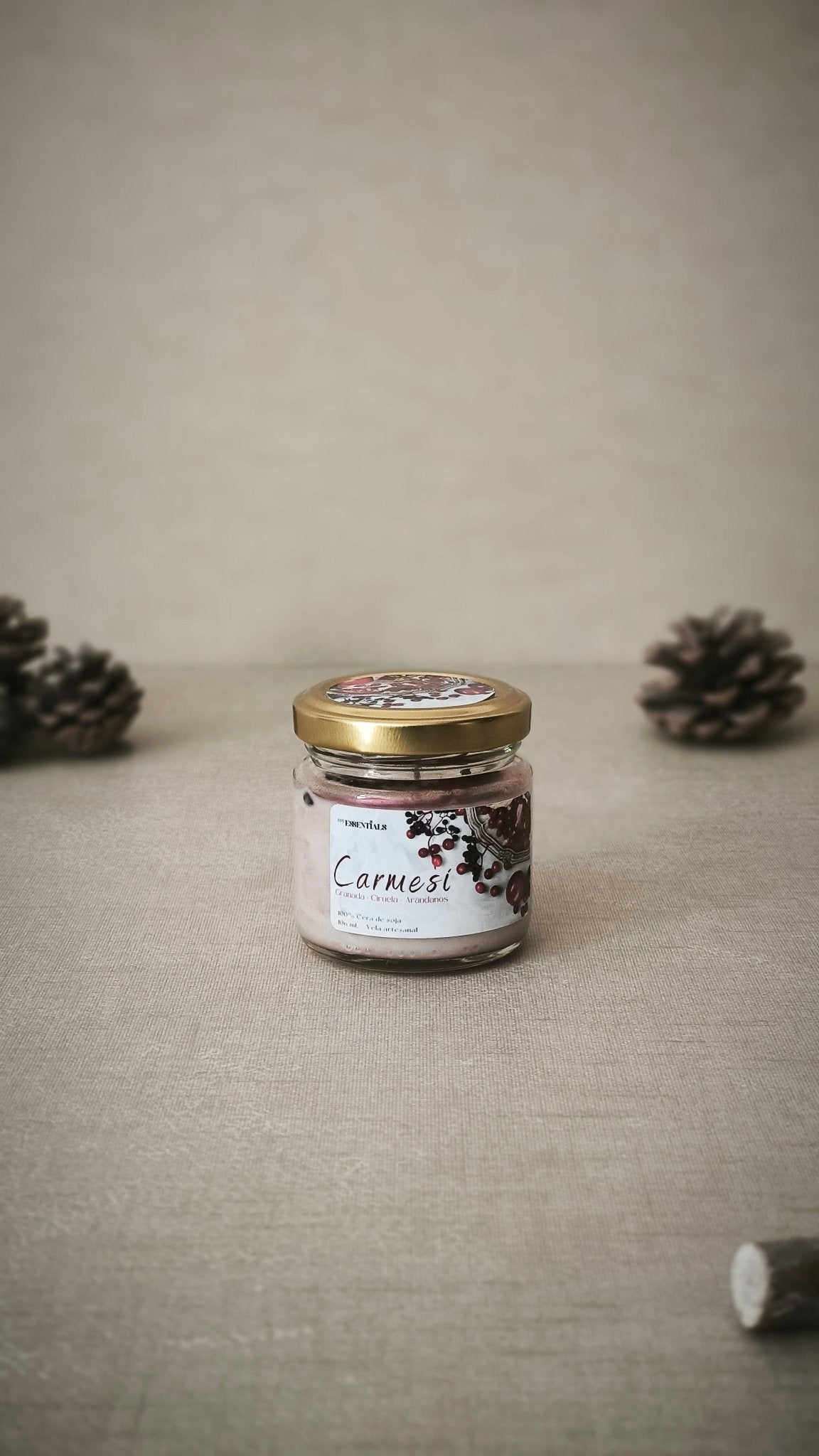 <b>CARMESÍ</b> (Granada, Ciruela y Arándanos) - Velas en cristal OI26 - My Essentials by FARA