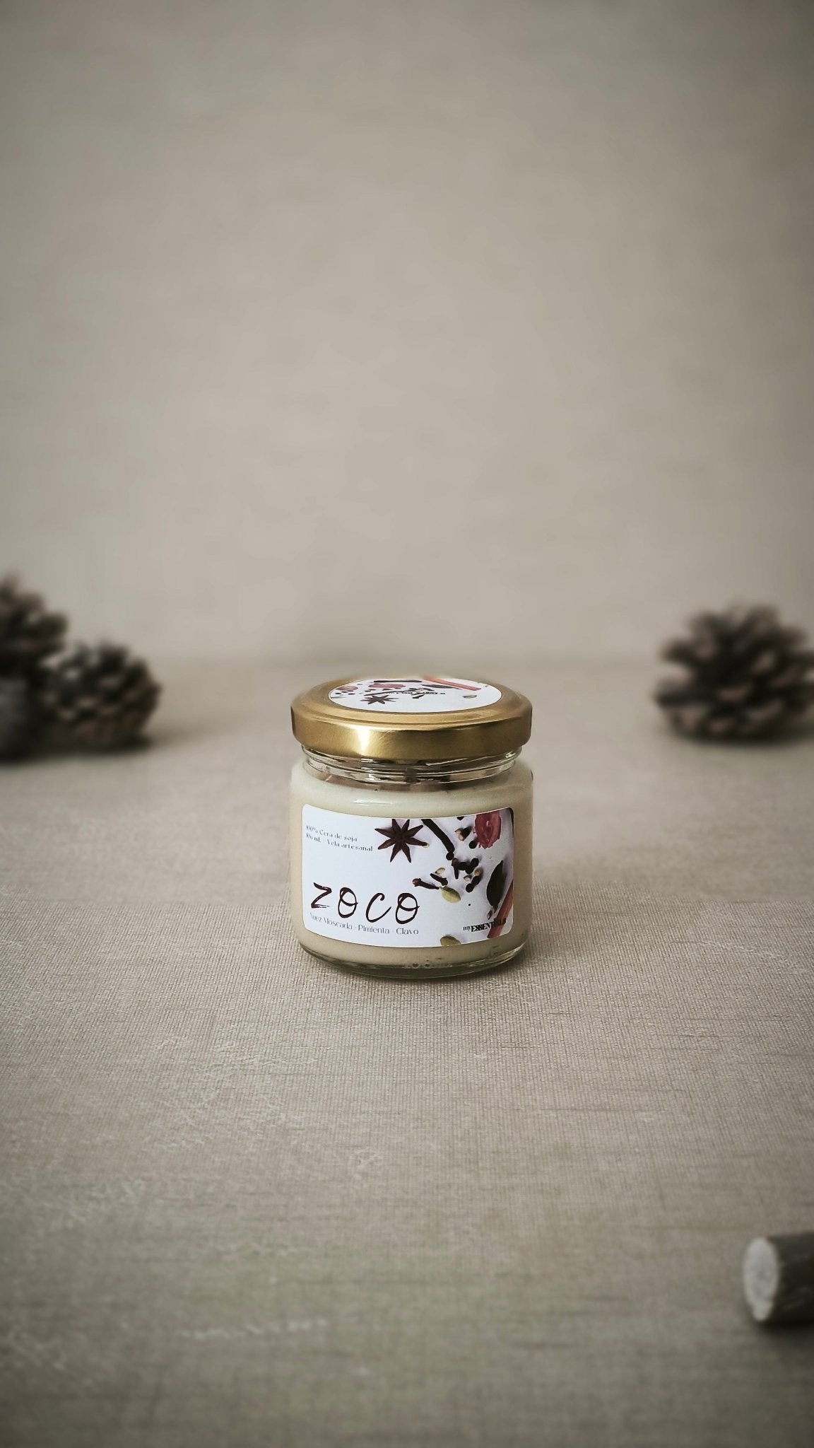 <b>ZOCO</b> (Nuez Moscada, Pimienta y Clavo) - Velas en cristal OI26 - My Essentials by FARA